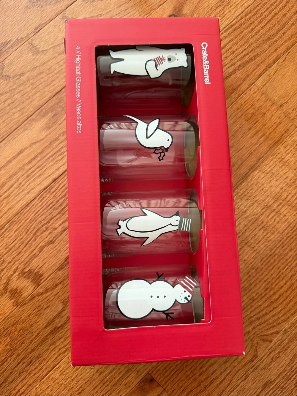 NWT Crate and Barrel Holiday of 4 // Highball Glasses.